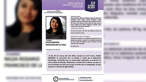 Por su parte la familia indicó que el último informe de ella fue recibido a través de un mensaje de texto (Foto: Especial)
