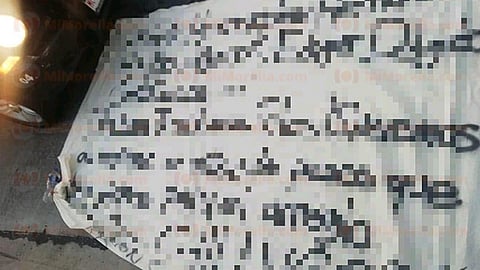 Esta clase de rótulos han aparecido durante lo que va del año en otras partes de la geografía michoacana, como en Zamora, Uruapan y Apatzingán (Foto: RED113)