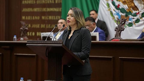 Yarabí Ávila González invitó a niños y niñas a sumarse y dejarse escuchar (Foto Twitter @red113michoacan)