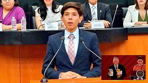 El joven hizo uso de la palabra en el Senado de la República (Foto: IG/memotome32)