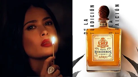 "Producto de la imaginación de Salma Hayek, se lee en la etiqueta (Foto: Especial/Instagram/