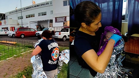 Después del alumbramiento fueron trasladados a un hospital para recibir la atención adecuada
(Foto: Especial/FB/Policía de Morelia)