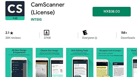 La versión gratuita de CamScanner es la que presenta el malware (Foto: captura/Ilustrativa)