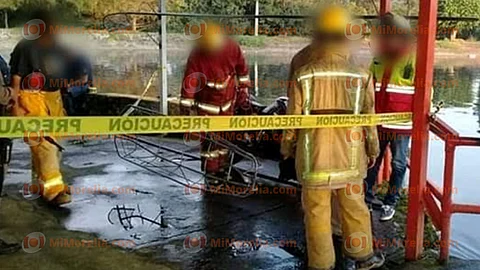 El cuerpo estaba atorado de una de las compuertas de la presa (Foto: RED 113)