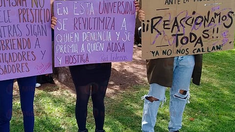 Aureoles Conejo ofreció a las estudiantes de la Michoacana el respaldo y el acompañamiento del caso para que no quede impune (Foto: Guadalupe Martínez)