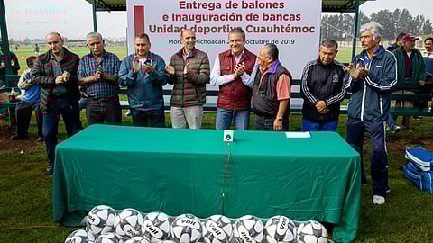 Comprometen concluir obras en Liga Municipal de Futbol Amateur de Morelia