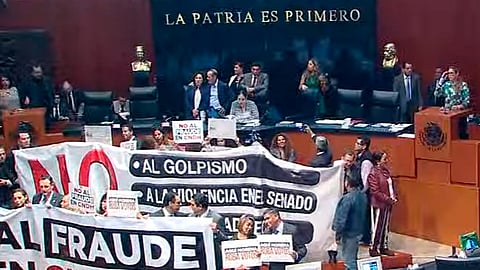 En el Senado se originaron disturbios (Foto: Captura de pantalla)