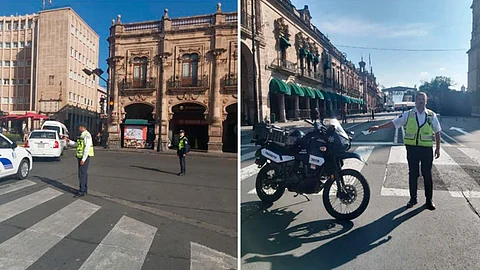 Elementos de la SSP mantienen un operativo de seguridad (Foto: Twitter/@MICHOACANSSP)