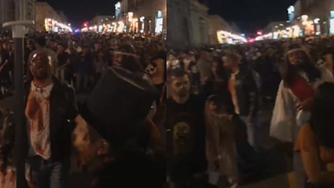 Decenas de personas caracterizadas de todo tipo de zombies (Foto: especial)