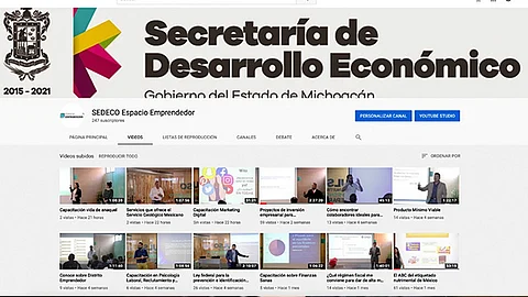 Las personas podrán capacitarse desde cualquier parte del mundo ingresando a www.youtube.com/sedecoespacioemprendedor (Foto Captura de pantalla youtube: sedeco)