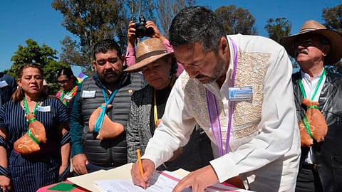 Víctor Báez, resaltó la unificación de criterios que por primera vez conjuntó a las distintas etnias para honrar la memoria de Tanganxoan II (Foto: cortesía)