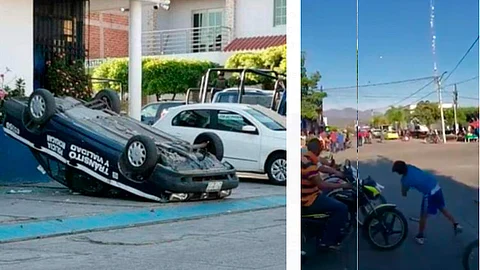Un grupo de jóvenes principalmente arremetieron con piedras contra las patrullas que estaban estacionadas (Foto: Cortesía)