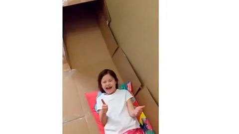 La familia decidió convertir su escalera en un tobogán (Foto: captura TW/ @drantbradley)