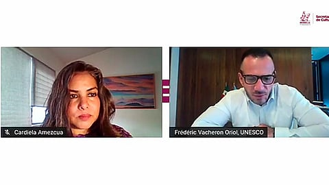 El pasado 15 de abril, Día Mundial del Arte, la UNESCO puso en marcha el movimiento mundial ResiliArt que se inauguró con un debate virtual (Fotograma: Fátima Miranda)