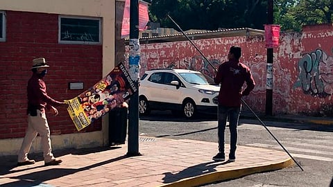 Se lograron quitar alrededor de 100 piezas, entre lonas, pancartas y cartulinas (Foto: cortesía)