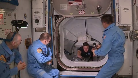 El acoplamiento de la nave espacial, ocurrió a las 10:16 horas algunos minutos antes de lo previsto (Foto Twitter: @NASA)
