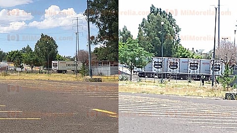Al parecer, son nueve camiones los que están en el estacionamiento del Estadio (Foto: Cynthia Arroyo y Josimar Lara)