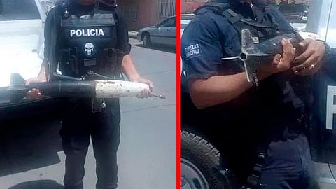 La mujer aseguró que no sabía que el misil estaba en su casa (Foto: @_FrankoJalisco_)