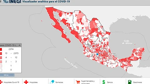 En el mapa también es posible visualizar hospitales, farmacias y gasolineras (Foto: captura inegi.org)