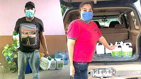 Se incorpora una mezcla de lixiviados de composta, lombricomposta con suero, cáscaras de naranja y levaduras para revitalizar las tierras del sector rural (Foto Cortesía)