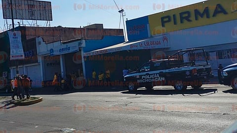 La Policía Michoacán replegó a los manifestantes para evitar contagios por coronavirus (Foto: RED-113)