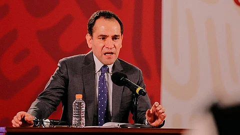 Apenas e lunesl 22 de junio Herrera en Palacio Nacional junto a AMLO (Foto: Cortesía)