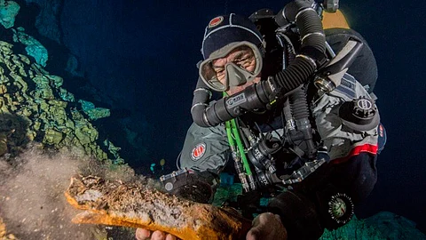 En la más reciente temporada del proyecto se recuperaron el sinsacro de un perezoso gigante, una estalagmita y 500 gramos de materiales diversos con más de 10 mil años de antigüedad (Foto: Twitter/ @INAHmx)
