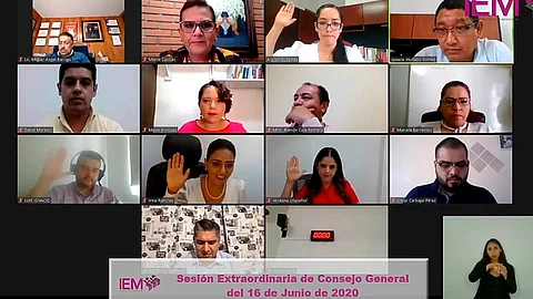 En sesión extraordinaria, integrantes del Consejo General del Instituto Electoral de Michoacán (IEM) aprobaron los lineamientos para la integración de 116 órganos desconcentrados (Foto: Captura de pantalla)
