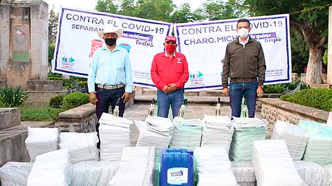 Se entregaron en Charo, 40 mil bolsas biodegradables que la Semaccdet donó para que la ciudadanía coloque sus residuos sanitarios (Foto Cortesía)