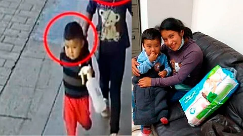 Medios locales dieron a conocer que el menor se encuentra sano y salvo con su madre (Foro: Especial/@SiempreUnidasPC)