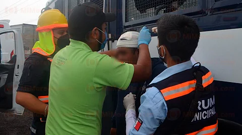 Los policías fueron canalizados a distintos nosocomios (Foto: RED 113)