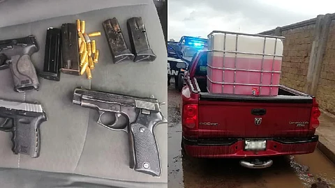 Tras una inspección, policías localizaron las armas (Foto: cortesía)