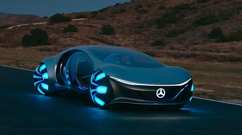 El auto de Mercedes Benz funciona con baterías de grafeno, que son libre de metales y reciclables (Fotograma: Mercedes Benz)