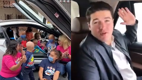 En la fiesta de cumpleaños de un niño enfermo de cáncer anunció la donación (Foto: captura de video/Samuel García)
