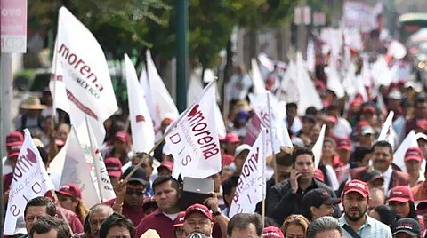 El partido guinda encabeza la lista con el 34% de los resultados (Foto Facebook: Delfina Gómez Álvarez)