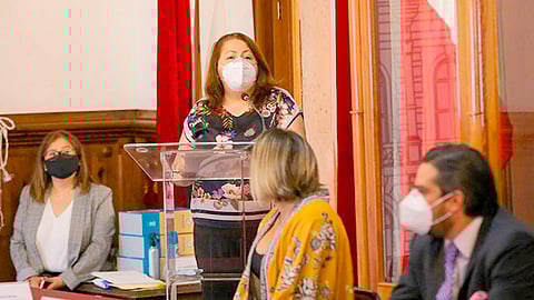 La coordinadora de los diputados locales de MORENA dijo que la revisión de la glosa del informe debe vincularse a la discusión del presupuesto para el próximo año (Foto Cortesía)