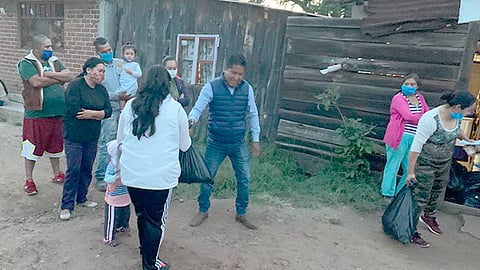 La líder antorchistas en la región, mencionó, que ante la situación de la pandemia que sigue afectando al municipio y no ha habido apoyos alimentarios (Foto Cortesía)
