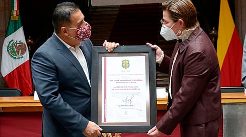 El Palacio Municipal de Morelia fue el recinto que dio la bienvenida a José Hernández (Foto: Cortesía)