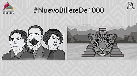 El billete sustituye al que está en circulación actualmente con la imagen de Miguel Hidalgo (Foto Twitter: EmisionBanxico)