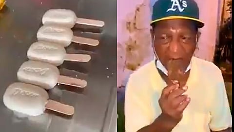 Las personas reciben con alegría la paleta y se la comen, pero luego empiezan a toser y sentirse mal (Foto: captura TW/ @KathyLambis)