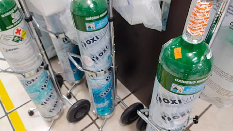 Los tanques de oxígeno de 460 litros y mil 800 litros tuvieron un desabasto (Foto: Cynthia Arroyo)