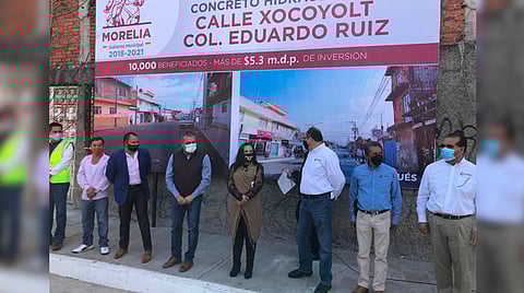 La obra consta de rehabilitación con concreto hidráulico, colocación de red hídrica y banquetas con una extensión de 400 metros (Foto: Marco Santoyo)