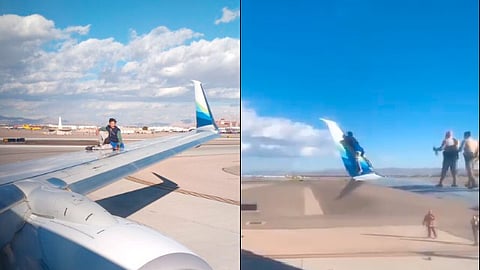 Al final cayó del avión y fue arrestado (Foto Twitter: @toni_peregrin)