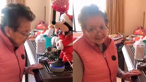 La tierna reacción de la señora conmovió a usuarios de Internet (Foto Twitter: @sophiasinefe)