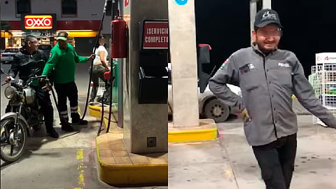No es la primera vez que en dicha gasolinera uno de los empleados protagoniza un curioso momento (Foto TikTok: captura de video/payos6)