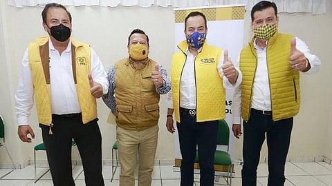 Los exdirigentes del PRD, Guadalupe Hernández Alcalá, Juan Bernardo Corona Martínez y Martín García Avilés se sumaron a Carlos Herrera (Foto: cortesía)