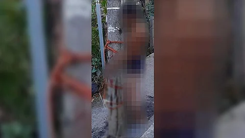 Se desconoce quién o quiénes lastimaron al sujeto y lo exhibieron (Foto: RED 113)