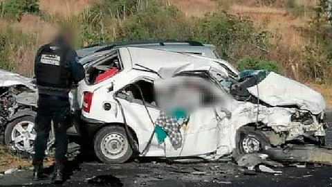 El accidente ocurrió sobre el Libramiento Norte de Ciudad Hidalgo (Foto: RED 113)