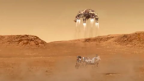 Son tres naves de países diferentes las que arribarán a Marte: Emiratos Árabes, China y Estados Unidos (Fotograma: NASA)