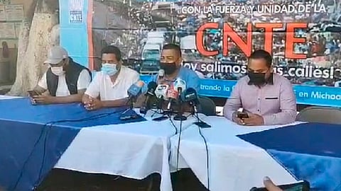 El magisterio democrático anuncia movilización carretera y plantones en Michoacán y Ciudad de México (Foto: Aned Ayala)